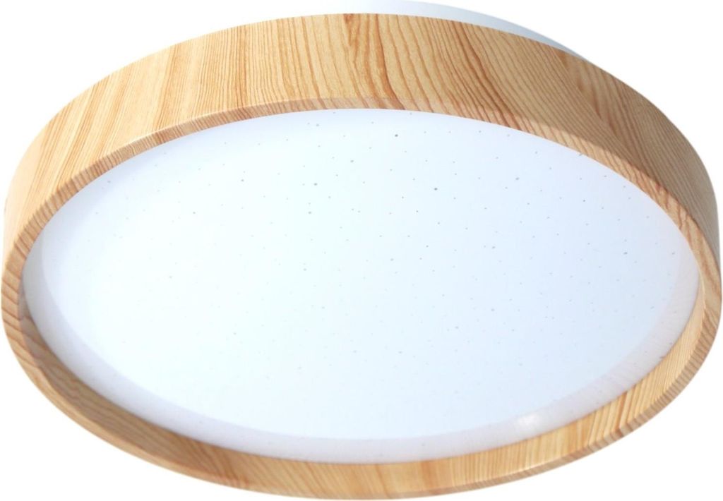 LED Dekenleuchte Senja D:38cm holzoptik/weiß Lichtfarbe warm-kaltweiss