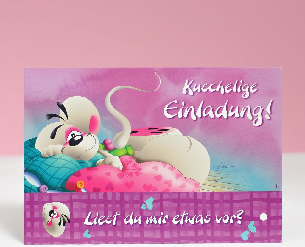 Diddl Postkarte A6+, Nr. 9, "Kuschelkissen"