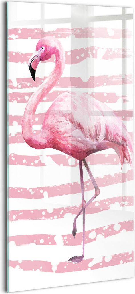 Designer Glasbild - Wandbild - Glas Bild - 50x100 cm - Flamingo