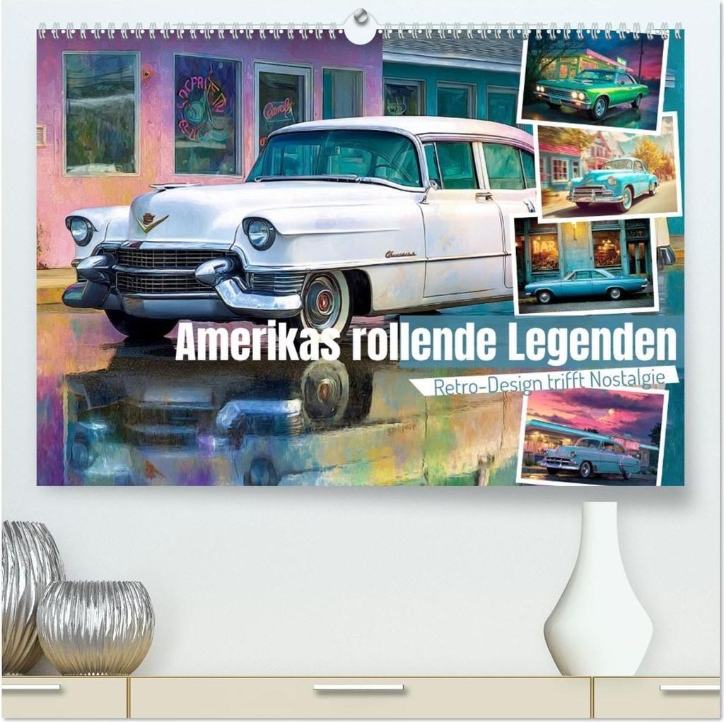 Amerikas rollende Legenden – Retro-Design trifft Nostalgie (hochwertiger Premium Wandkalender 2026 DIN A2 quer), Kunstdruck in Hochglanz