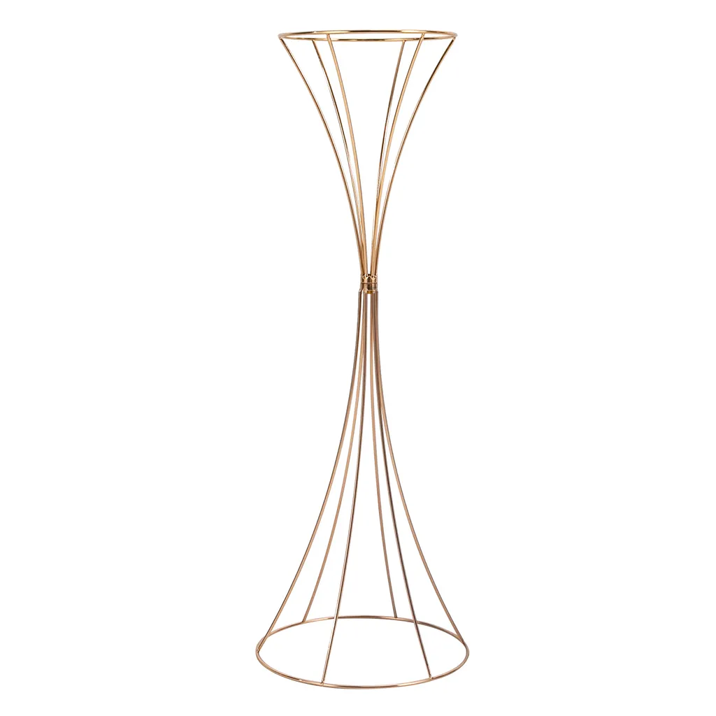 Décoration de mariage : Présentoir à fleurs or pour centre de table chic - 8