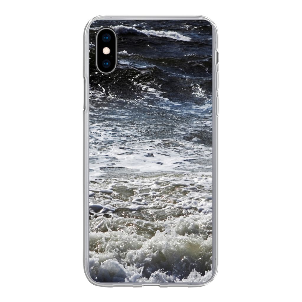MuchoWow Handyhülle Schutzhülle Hülle für iPhone Xs Nordsee - Wasser - Wellen Silikon Softcase Handy Hülle - Handytasche