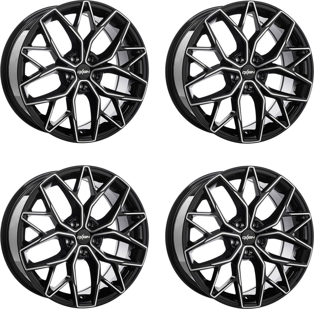 4 x Oxigin Felgen 26 Oxid 8.5 Zollx19 Zoll ET40 5x112 black full polish OX268519H140BFP kompatibel mit Audi A3 A4 A6 A7 A8 Q2 Q3 Q4 Q5 RS3 TT