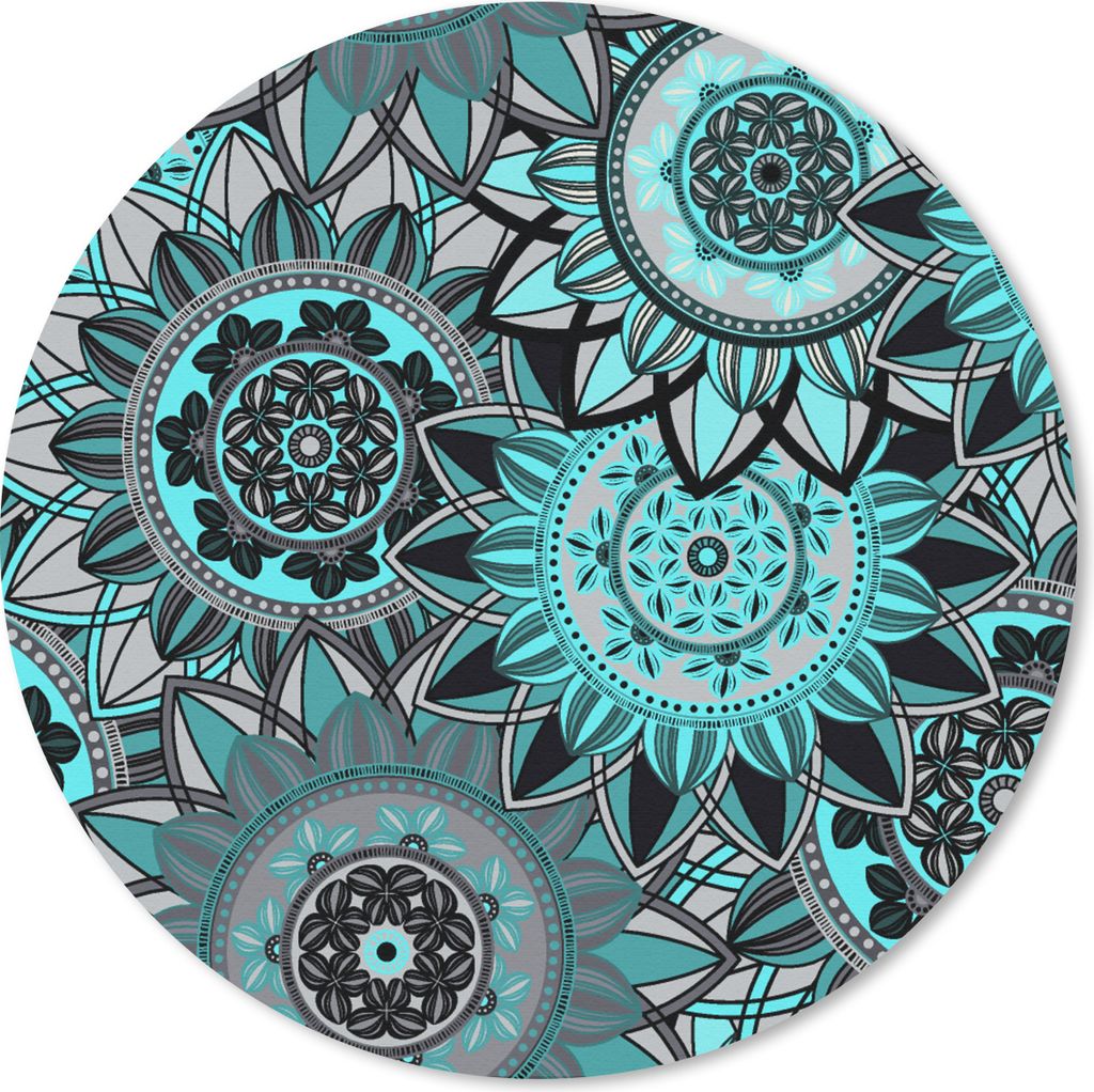 MuchoWow Mauspad Mousepad Mandala - Blumen - Entwurf 50x50 cm - Mousepads - Maus Mat - Pad - Mausunterlage - Vinyl