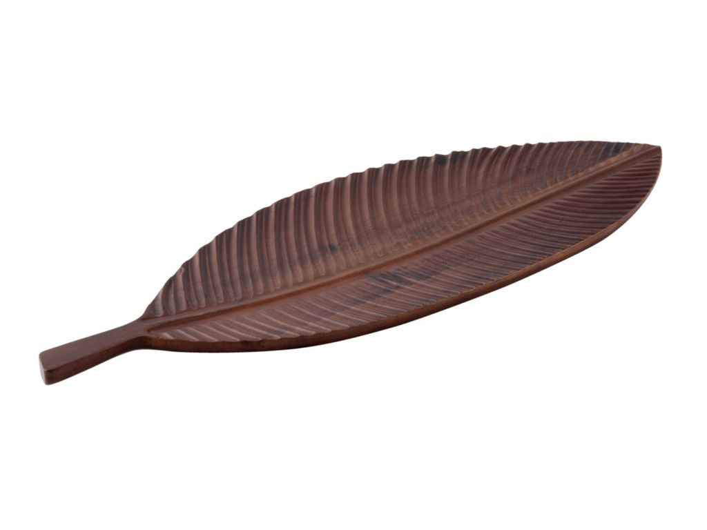 Rosenthal Accessori Tavola Servierbrett Blatt Akazienholz 47,8x22cm