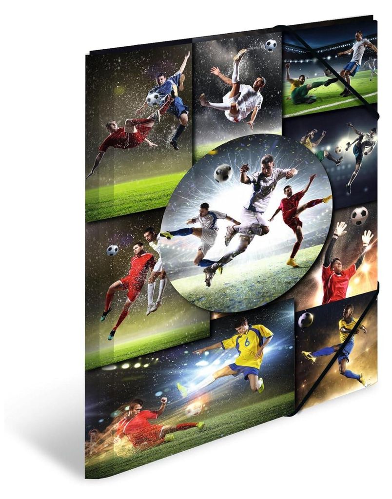 HERMA Sammelmappe A3 Fussball, Kinder Eckspanner-Mappe aus Produktbild 