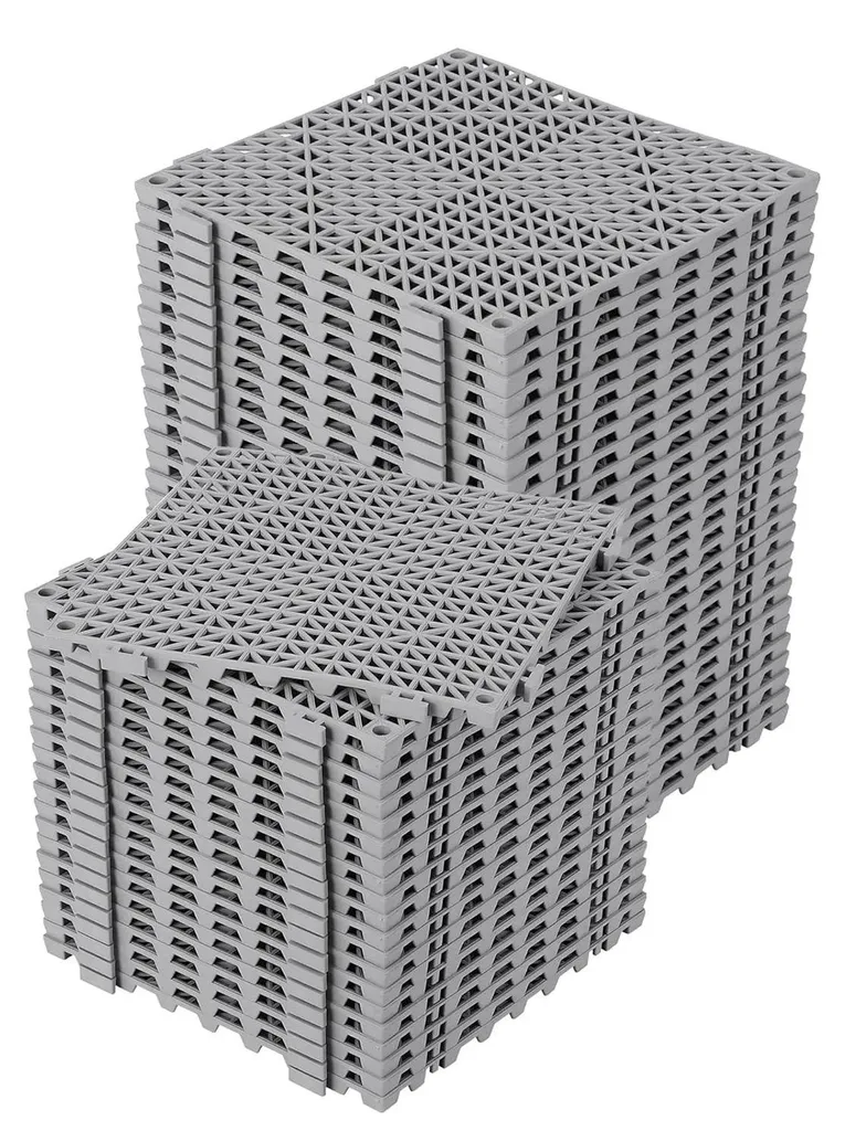 Tapis de sol modulable gris 30x30 cm à emboîter pour garage et atelier