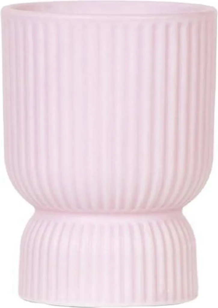 Cache-pot rose Ø12cm étanche en céramique : protégez vos meubles
