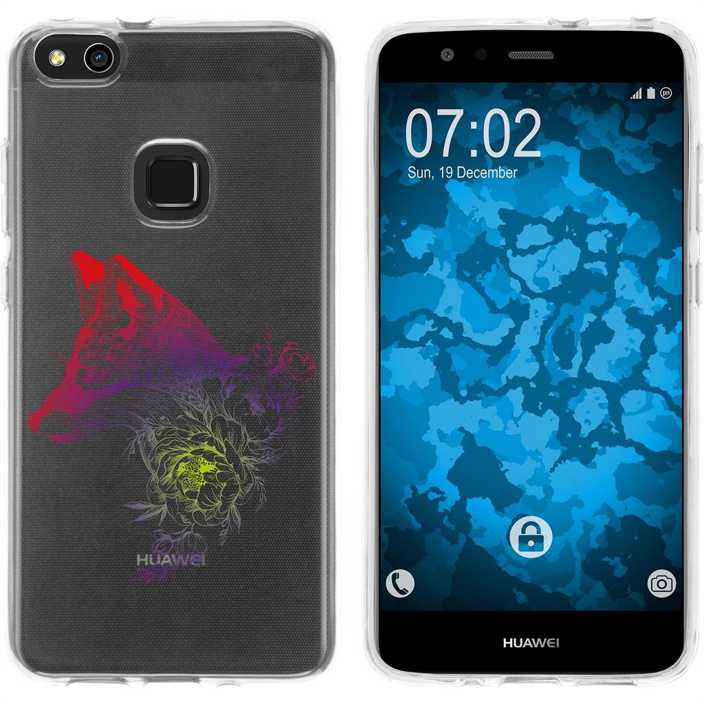 PhoneNatic Case kompatibel mit Huawei P10 Lite Silikon-Hülle Floral Fuchs M1-5