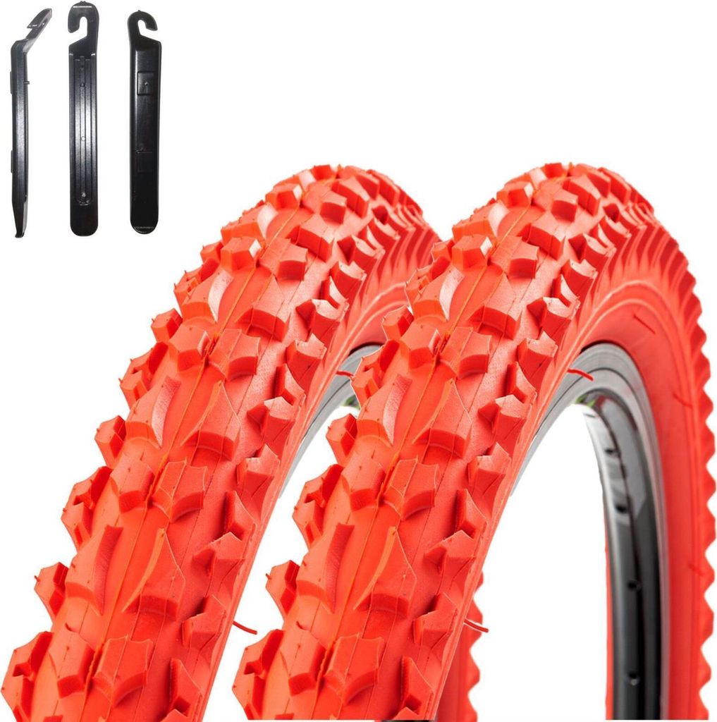 2 x Roverstone 26" pneus de vélo manteau de vélo rouge Image du produit 
