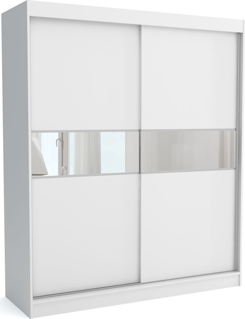 Neuer Kleiderschrank mit Schiebetüren KLARA 180 cm (WEISS)