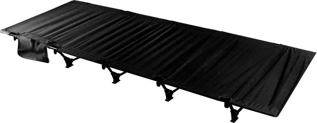Lit de Camp d'Appoint Aga Noir - Couchage Pliant pour Camping et Invité