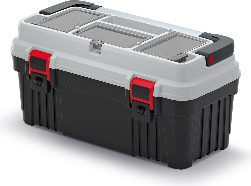Werkzeugkoffer Werkzeugbox Werkzeugkasten Toolbox Werkzeugkiste OPTIMA Schwarz-grau
