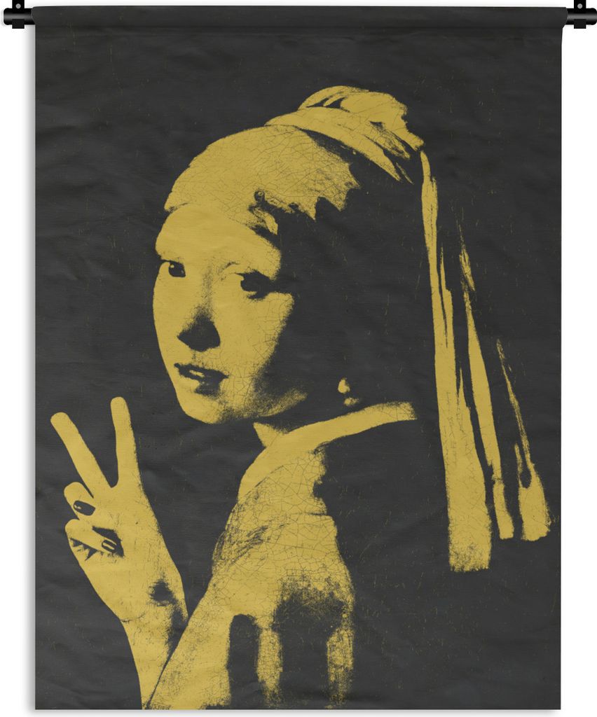 MuchoWow Wandteppich Wandbehang Das Mädchen mit dem Perlenohrring - Johannes Vermeer - Gelb - Frieden 150x200 cm Tapisserie Dekoration Wandtuch ...