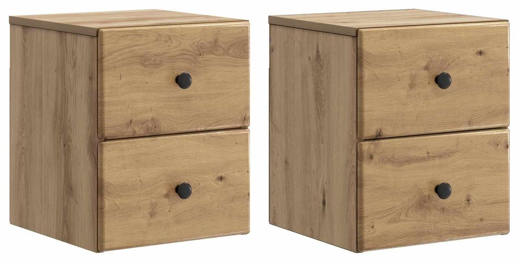 Wandmontierter Nachttisch 2 pcs Artisan-Eiche 34,5 x 33 x 40 cm