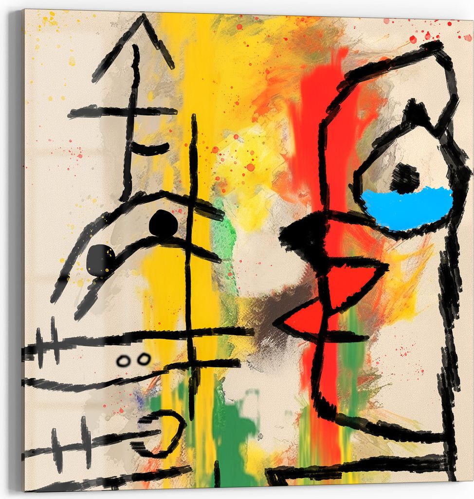 DEQOART Glasbild Echtglas 30x30 cm 'Urformen der Moderne' Wandbild Bild modern Deko