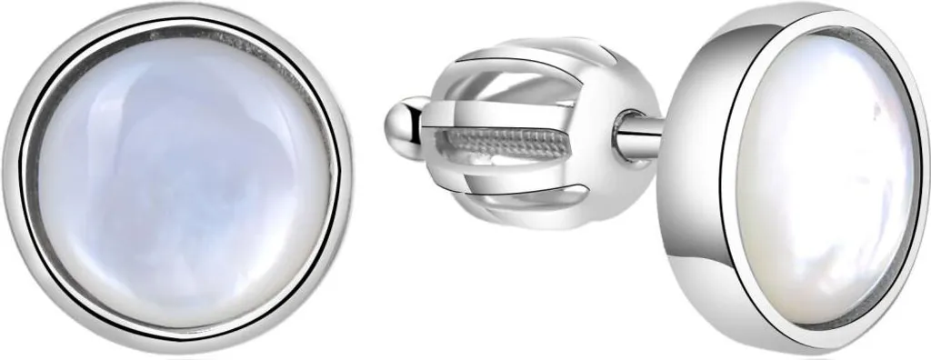 Boucles d'oreilles argent et nacre hypoallergéniques pour oreilles sensibles