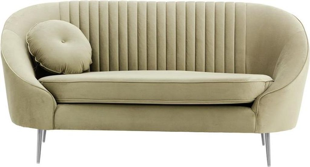 Zweisitzer-Sofa Kooper mit Ziernähten-Velluto 3-chrome metal