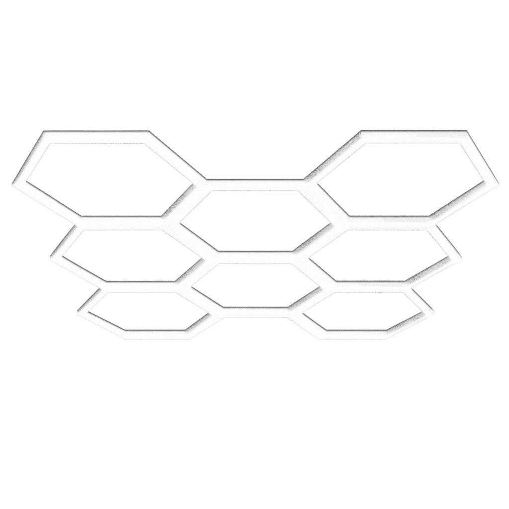 Hexagon LED Garage Light, 30240LM 6500K Hexagon LED Beleuchtung, 8 Grid, LP008/nicht dimmbar