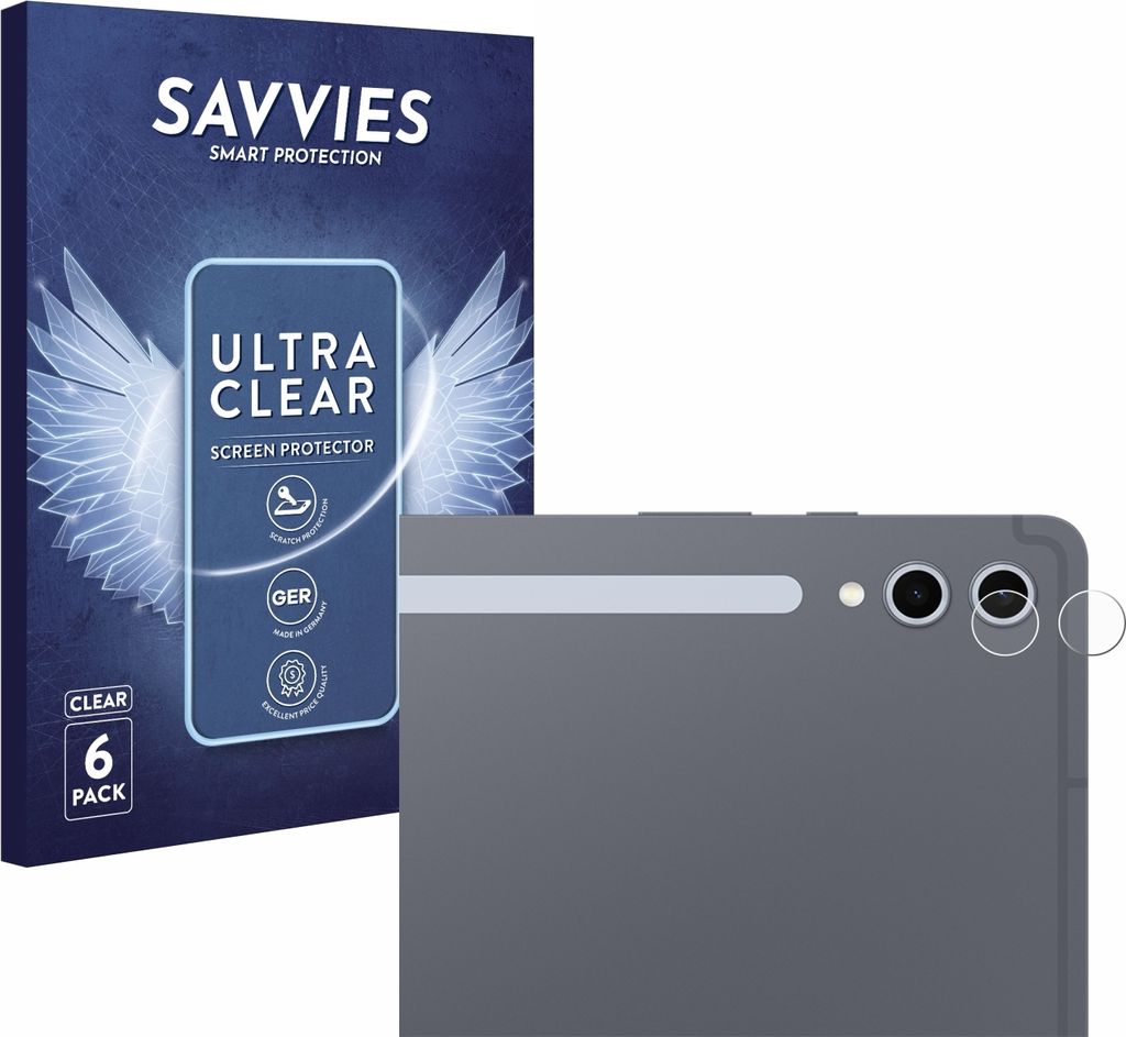 6x Für Samsung Galaxy Tab S10 Plus 5G (NUR Kameraschutz) Schutzfolie Savvies Displayschutz Display Schutz Folie Klar Transparent