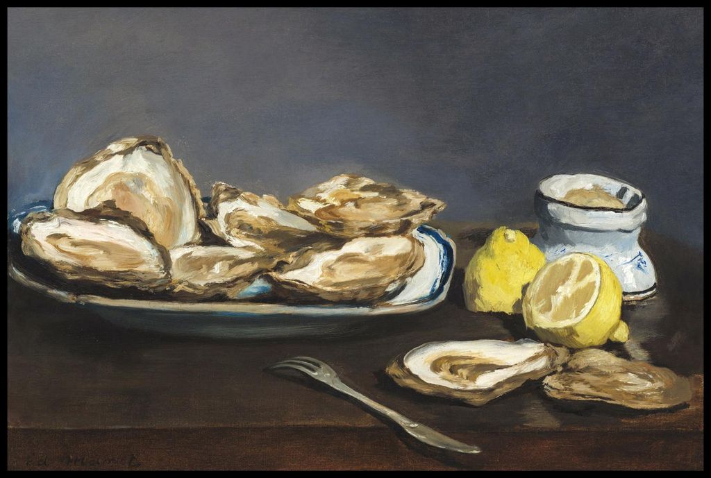 Poster 91,5x61cm Austern, Edouard Manet Vintage für das Wohnzimmer