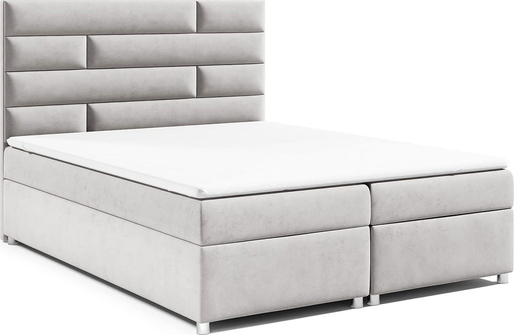 Best for Home Boxspringbett mit Bettkasten Trinity K-5 Bonellfederkern inkl. Topper, mit Lieferung 160x200-Silber
