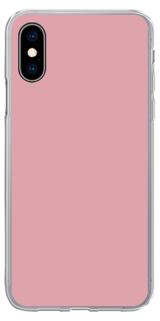 MuchoWow Handyhülle Schutzhülle Hülle für Telefoonhoesje iPhone X Rosa - Farben - Innenraum - Einfarbig - Farbe Silikon Softcase Handy Hülle...