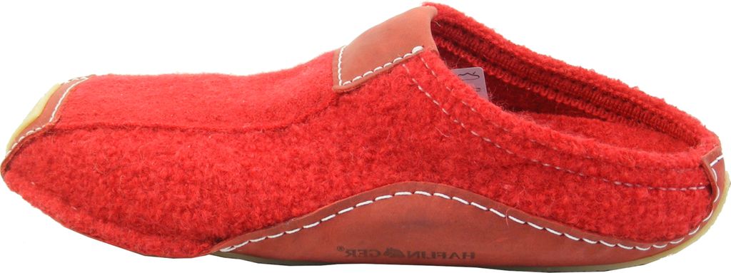 Haflinger Damen Herren Pantoffel Hausschuh Wolle Pocahontas 411001, Größe:42 EU, Farbe:Rot