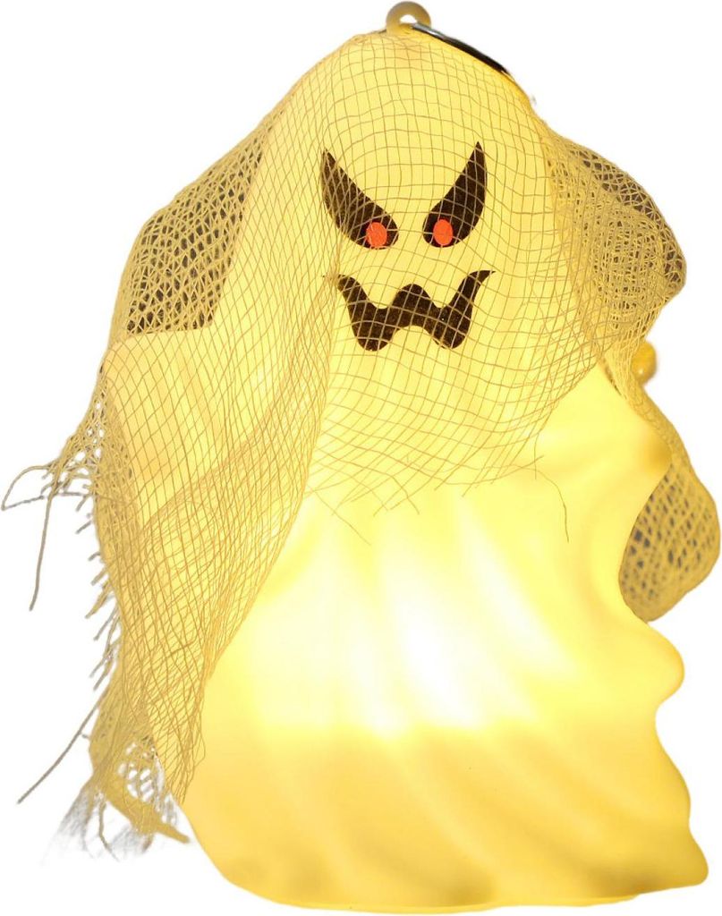 Leuchtendes Geister-Ornament, Halloween-Geisterlicht, hängende Geister-Dekoration mit Gaze für Kaminsims, Tischwand, Horror-Partyzubehör