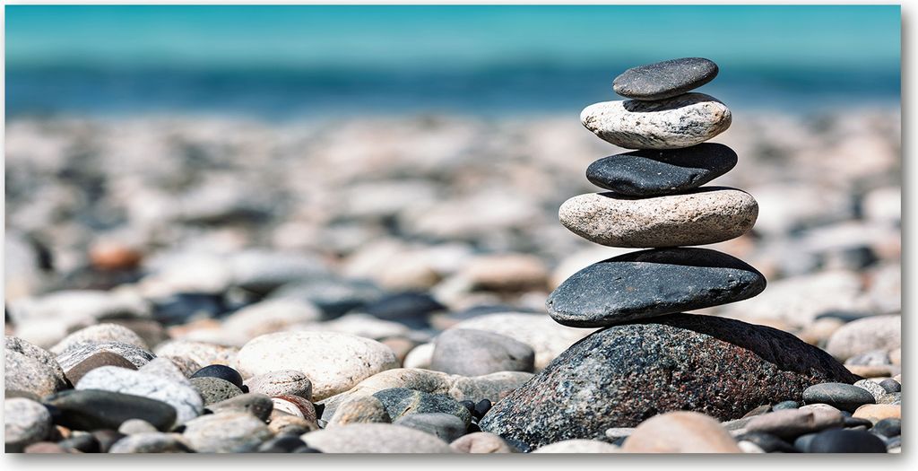 Tulup Leinwandbild - 120x60 cm - Wandkunst - Drucke auf Leinwand - Leinwanddruck - Landschaften - Mehrfarbig - Haufen Steine