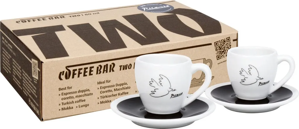 Könitz Coffee Bar Two Picasso Set 2 Tazzine Espresso 80ml Nere
