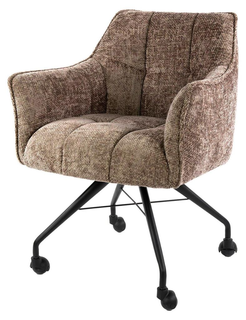 FURNLUX Esszimmerstuhl Raster Hellbraun Und Schwarz 62cm / Hauptfarbe: Braun / Abmessungen: 62 x 82 x 67 cm