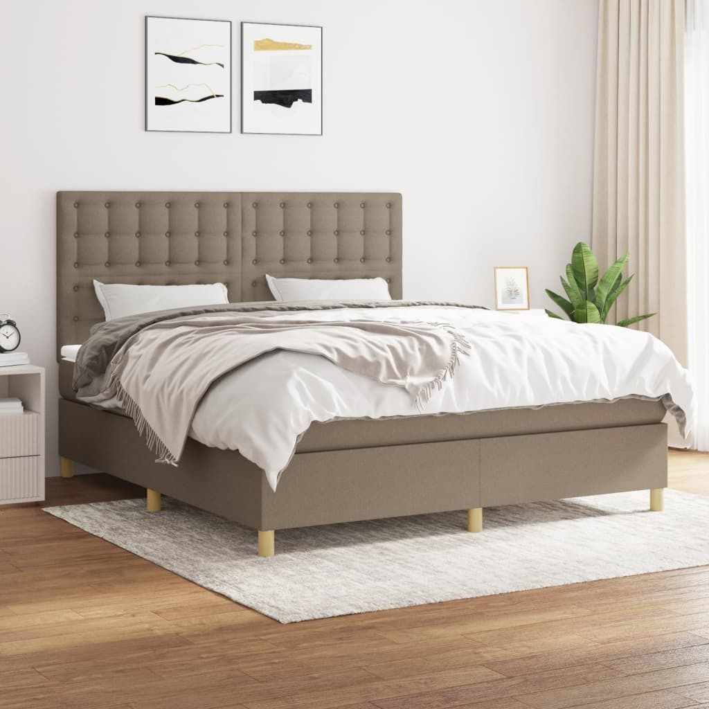Maison Exclusive - Boxspringbett mit Matratze Taupe 160x200 cm Stoff