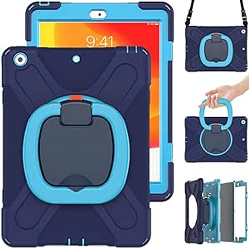 Affare! Custodia iPad 10.2 Blu con Tracolla - La più venduta