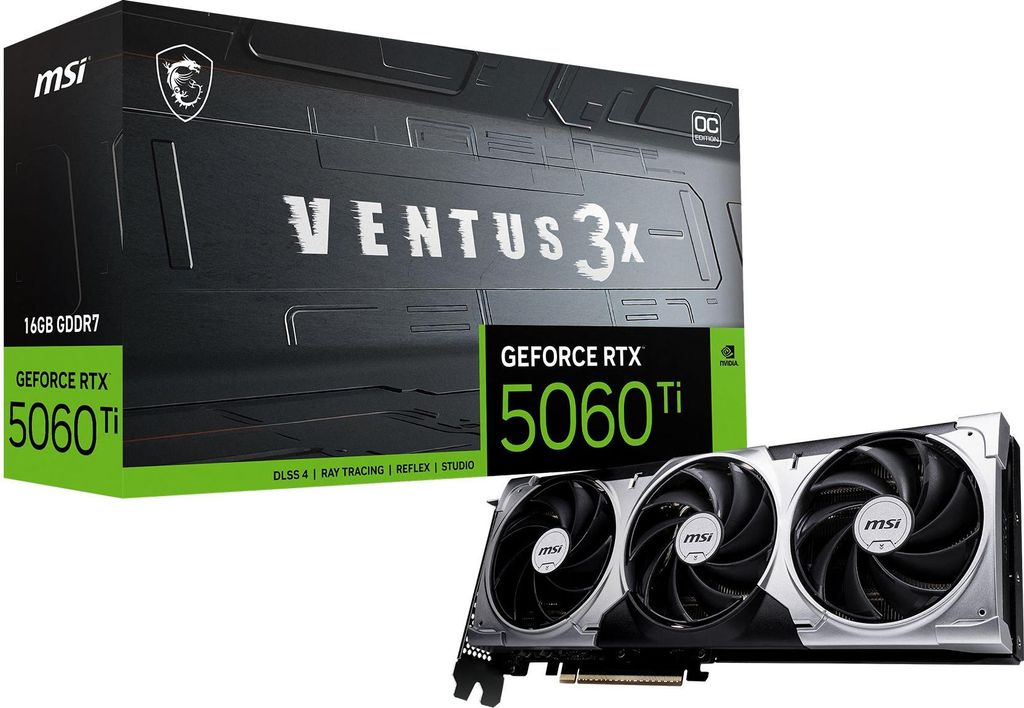 MSI GeForce RTX 5060 Ti VENTUS 3X OC 16G, Grafikkarte, (DLSS 4, 3x