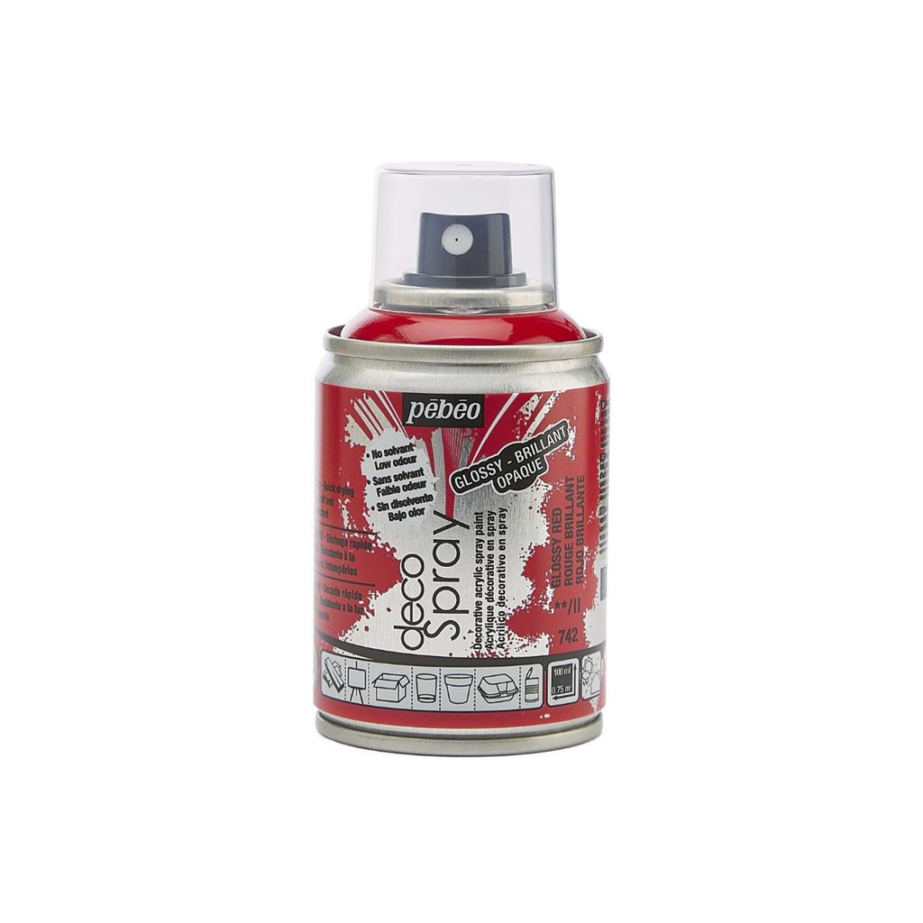 Pébéo Decospray Acryl-Sprühfarbe, 100 ml, Rot glänzend