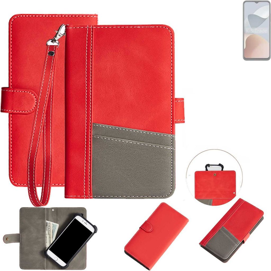 K-S-Trade Handy Schutzhülle für ZTE Blade A54 Hülle Portemonnee Brieftasche Klapphülle Kartenfächer Flip Wallet Case Etui
