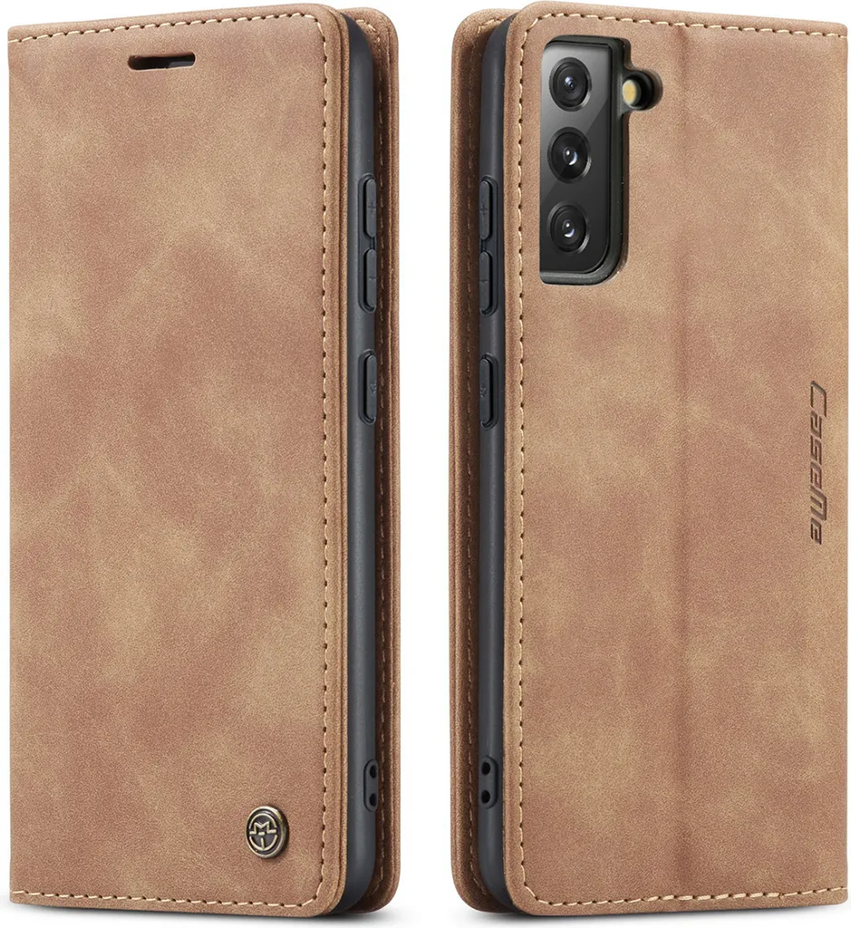 Custodia Samsung Galaxy S22 Plus 5G Sottile Finto Cuoio Marrone