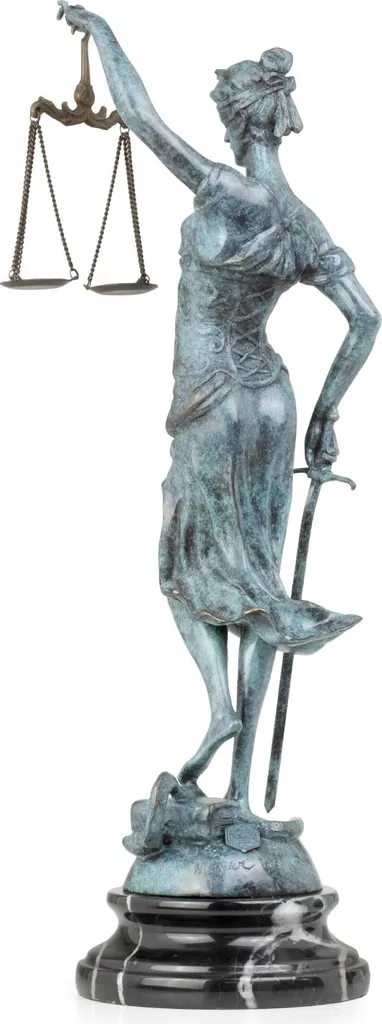 Statue en bronze Justitia Moritz - Sculpture Thémis décorative de 40 cm