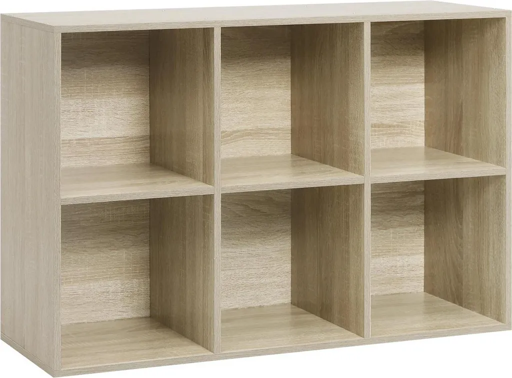 Bibliothèque compacte 6 compartiments pour petit espace chêne 60x30 cm - 2