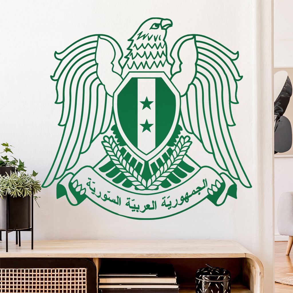Syrien Wappen Wandtattoo Wandaufkleber Wall Sticker - Dekoration, Küche, Wohnzimmer, Schlafzimmer, Badezimmer