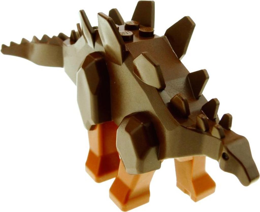 1x Lego Tier Dinosaurier Stegosaurus braun dunkel orange Produktbild 