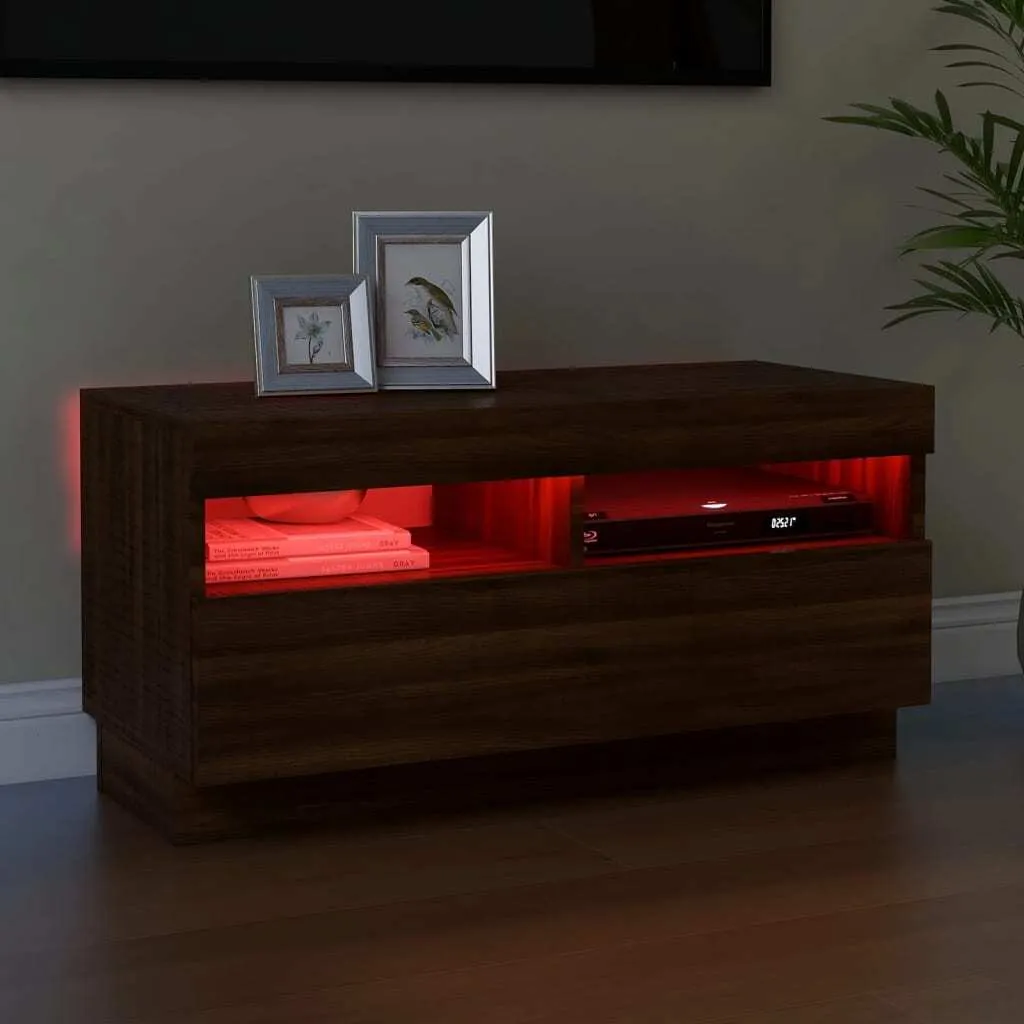 Mobile Porta TV Moderno Maison Exclusive 80x35x40 cm - Rovere & LED