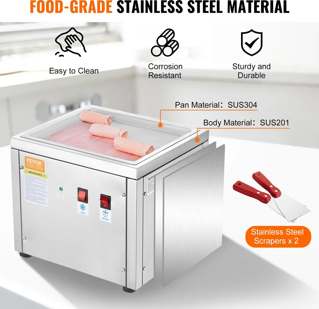 Machine à glace thaïlandaise pour événements - Rouleuse de glace 500W