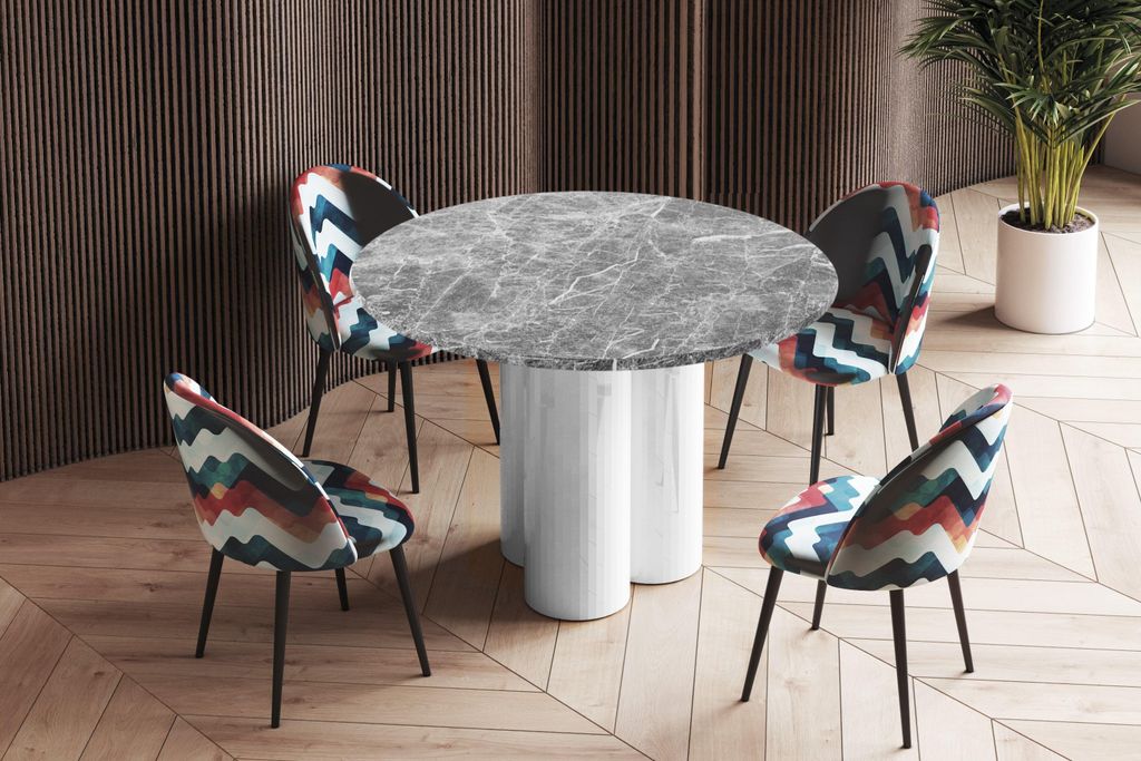 Design Esstisch Tisch HRE-111 rund Hochglanz Esszimmer 100 x 75 cm