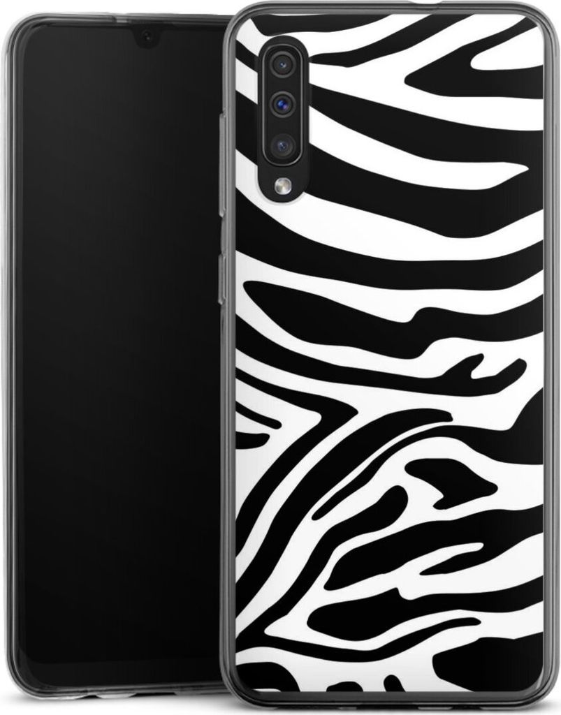 DeinDesign Handyhülle für Samsung Galaxy A50 Silikon Hülle Case Smartphone Schutzhülle Animal-Look Animalprint Zebra