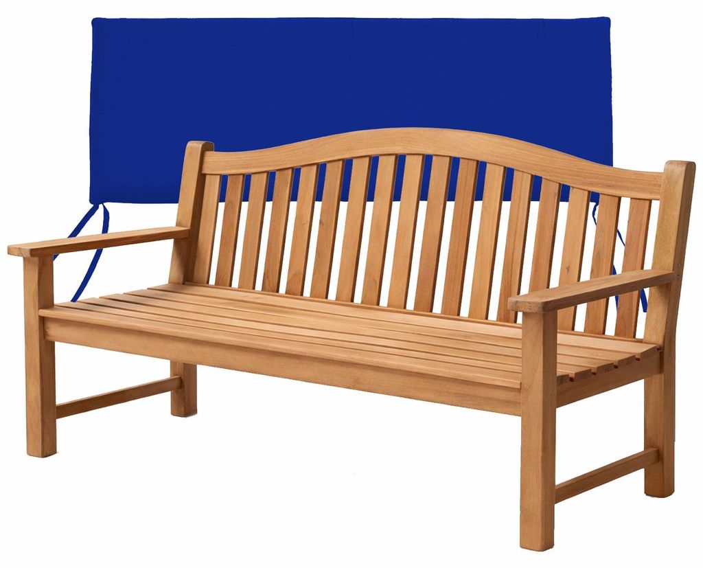 Teako Design Teakholz Gartenbank Catania Extra Stark 180cm mit Kissen blau