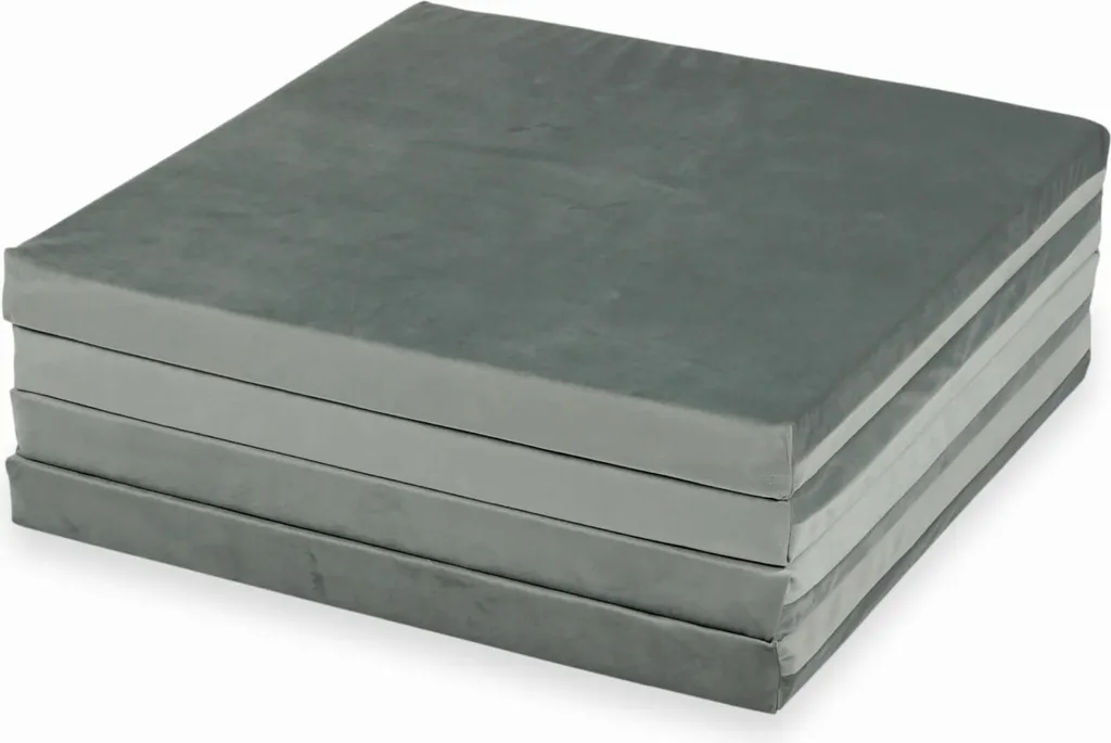 Tappeto Bambini Velluto 120x120 Pieghevole: Morbidezza e Design Grigio