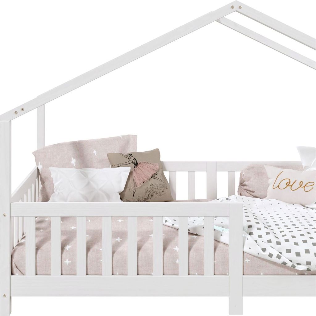Hausbett LISAN aus massiver Kiefer in weiß, schönes Produktbild 7