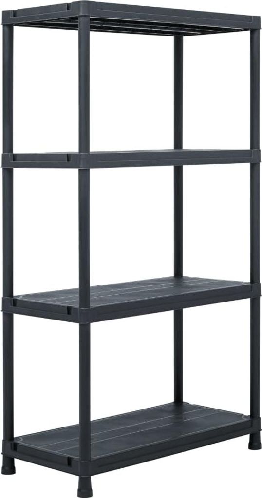 vidaXL Lagerregale 2 Stk. Schwarz 60 x 30 x 138 cm Kunststoff